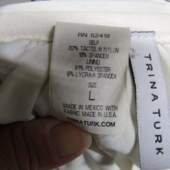 TRINA TURK Large Brown RETRO Mod Abstract HALTER One Piece Swim Suit Resort - Picture 10 of 12